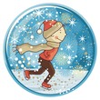 Vector: Ice Skating Kid Globe Ice Skating Kid Globe