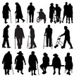 elderly silhouettes