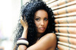 Young black woman in urban background