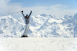 joyful female skier