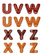 Vector: Gingerbread letters from U to Z Gingerbread letters from U to Z