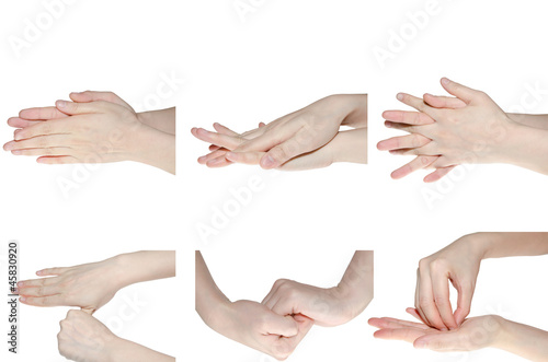 Photo: professional medical hand washing gesture professional medical hand washing gesture
