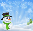 Christmas Snowman Scene