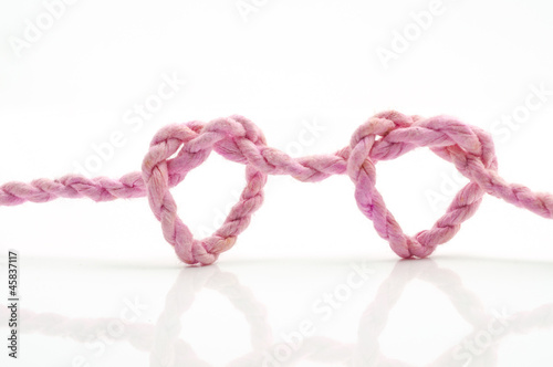 Photo: pink rope heart shaped symbol pink rope heart shaped symbol