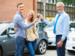 Proud of their new car