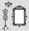 frame, mannequin and chandelier