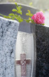 Grabstein mit Rose