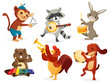 Animals playing intruments, vector illustration