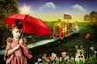 Foto: Wonderland. Abstract fairy tale backgrounds with young princess Wonderland. Abstract fairy tale backgrounds with young princess