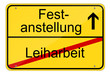 Ortsausgangsschild Festanstellung