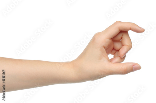 Photo: Woman hand on white background Woman hand on white background