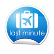 Pegatina azul last minute con reborde