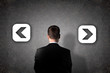 Business person choose future direction