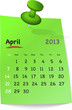 Calendar for april 2013 on green sticky note