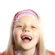 Little girl with missing front teeth