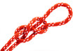 Photo: red rope knot isolated on white red rope knot isolated on white