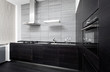 Part of modern minimalism style kitchen interior in monochrome
