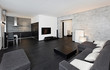 Modern minimalism style drawing-room interior in black