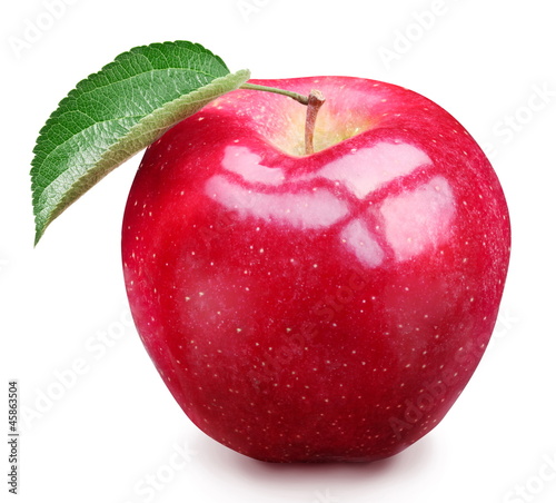 Photo: Red apple isolated. Red apple isolated.