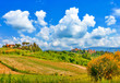Beautiful landscape with city of San Gimignano in Tuscany, Italy