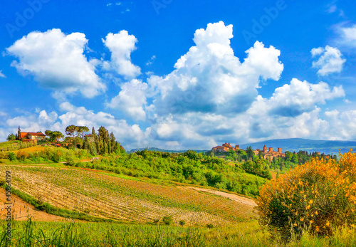 Photo: Beautiful landscape with city of San Gimignano in Tuscany, Italy Beautiful landscape with city of San Gimignano in Tuscany, Italy
