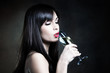 drinking champagne