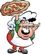 Vector: Hand-drawn Vector illustration of an Italian Pizza Baker Hand-drawn Vector illustration of an Italian Pizza Baker