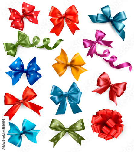 Vector: Big set of colorful gift bows with ribbons Big set of colorful gift bows with ribbons