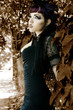 Dark Fall Fashion - Young Sexy Woman in Goth Couture