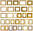 Set of 30 gold picture frames