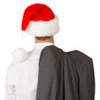 Business man with a santa hat