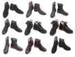 Photo: winter shoes collage isolated on white winter shoes collage isolated on white