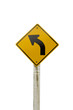 Traffic sign curved warning