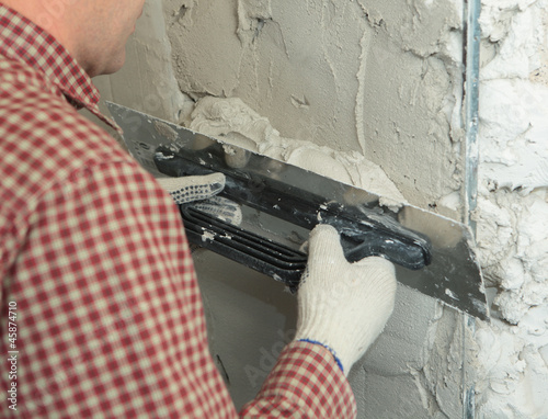 Photo: Plasterer at work Plasterer at work