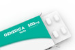 Green generica medical pill box angular