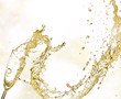 Champagne wine splashing out of glass