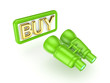 Green binoculars and word BUY.
