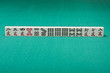 Smooth table surface with a mahjong on it