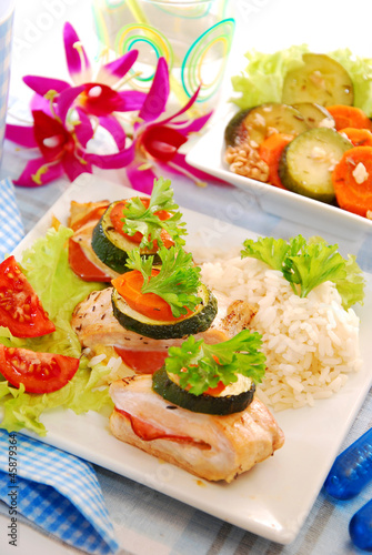 Photo: baked chicken breast filled with ham and cheese baked chicken breast filled with ham and cheese