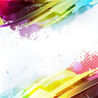 Abstract vector colorful waves with blots