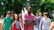 Multi-ethnic group of people outdoors.
