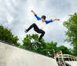 Skateboarder in the skatepark