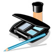 of eye shadow, pencil and concealer