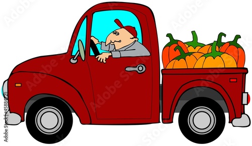Illustration: Truckload of pumpkins Truckload of pumpkins