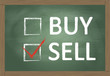 Sell or buy blackboard concept vector background with best choic