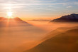 tramonto sulle alpi