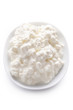 cottage cheese in a dish isolated