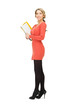 happy woman with folder