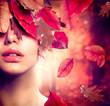 Autumn Woman Fashion Portrait. Fall
