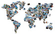 Foto: World image made by stack of travel photos from the world. World image made by stack of travel photos from the world.